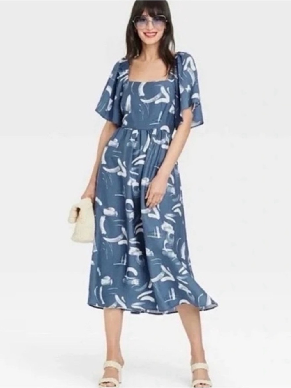 A New Day Midi Dress with Flutter Sleeves